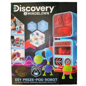NEW Discovery MindBlown DIY Prize-Pod Robot 52Pc Retro Vending Machine Build Kit